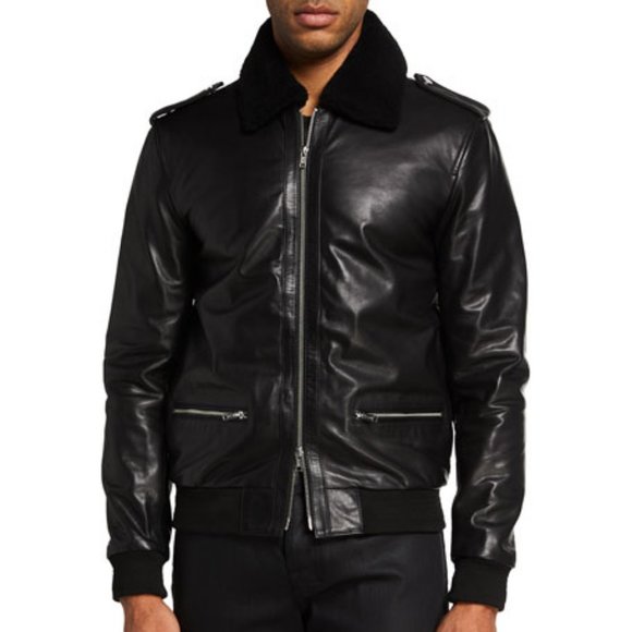 7 for all mankind Pebbled Leather Biker Jacket - Picture 6 of 10